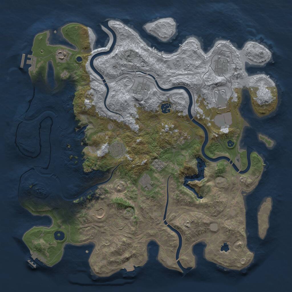 Rust Map: Procedural Map, Size: 4250, Seed: 1305663833, 16 Monuments