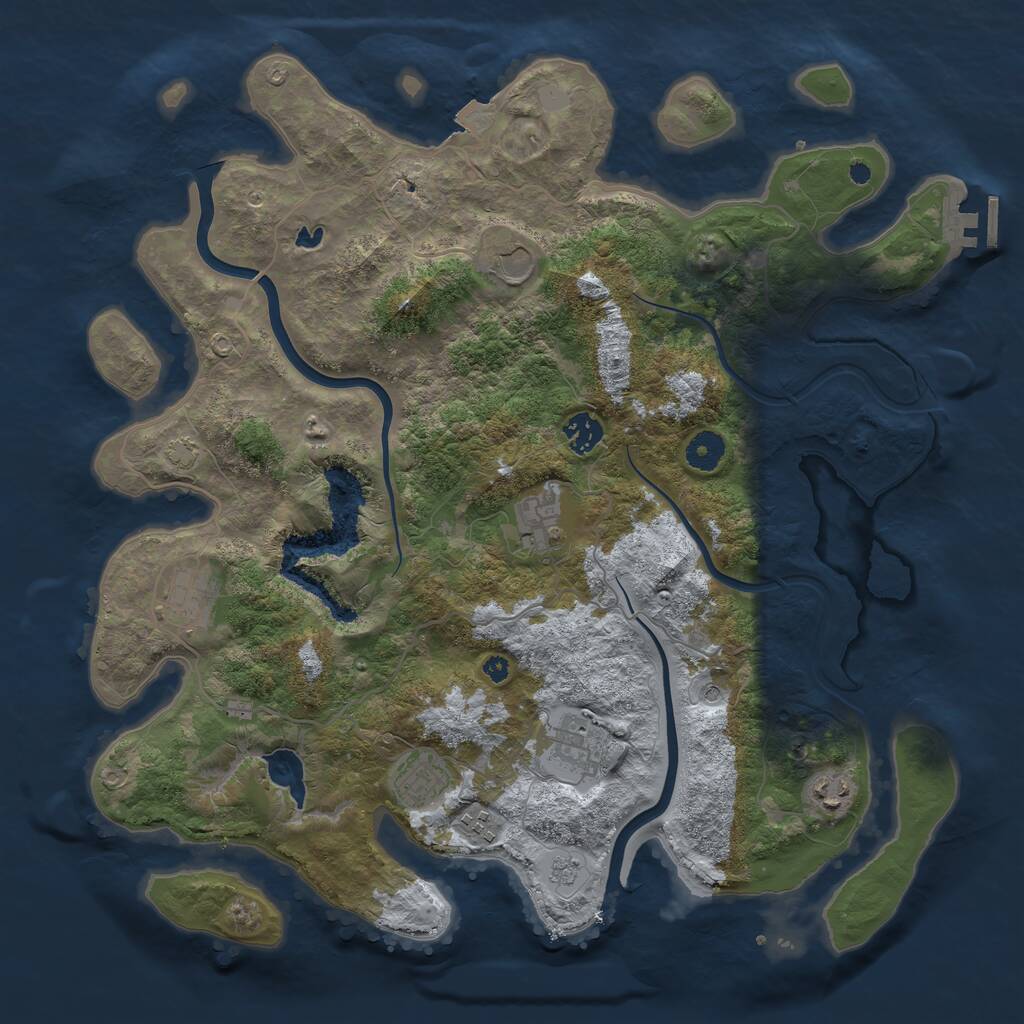 Rust Map: Procedural Map, Size: 4000, Seed: 4832417, 13 Monuments