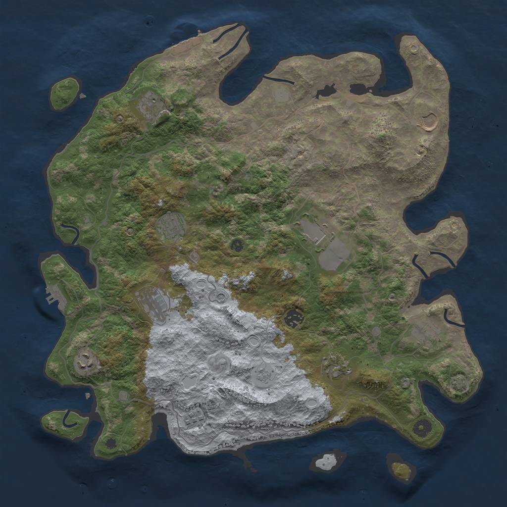 Rust Map: Procedural Map, Size: 4200, Seed: 1113071, 18 Monuments