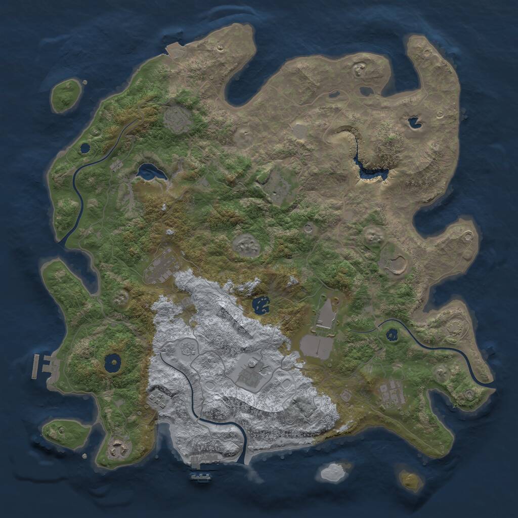 Rust Map: Procedural Map, Size: 4200, Seed: 1113071, 16 Monuments