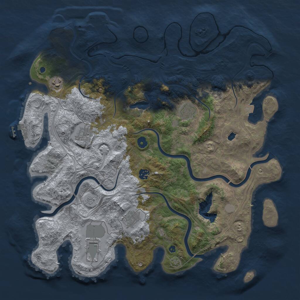Rust Map: Procedural Map, Size: 4250, Seed: 395951144, 13 Monuments