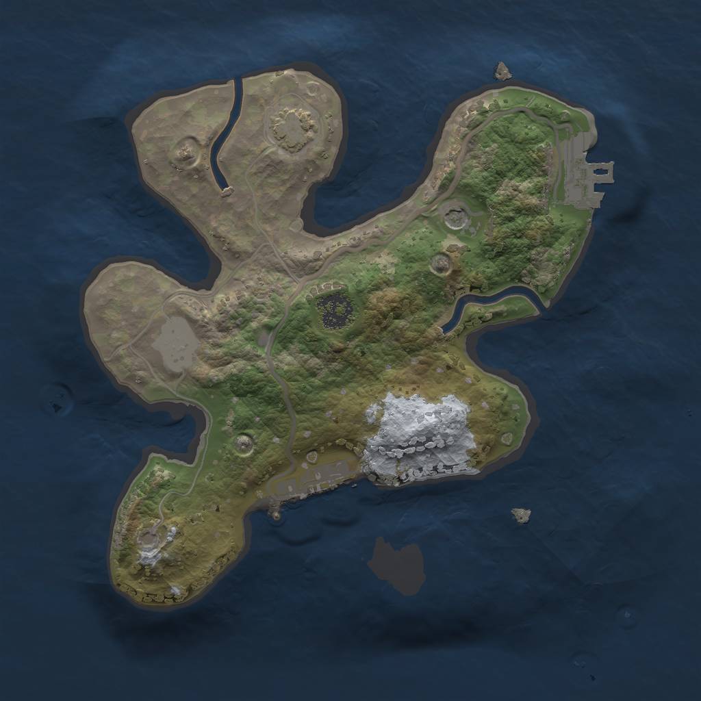 Rust Map: Procedural Map, Size: 2000, Seed: 1702522830, 7 Monuments