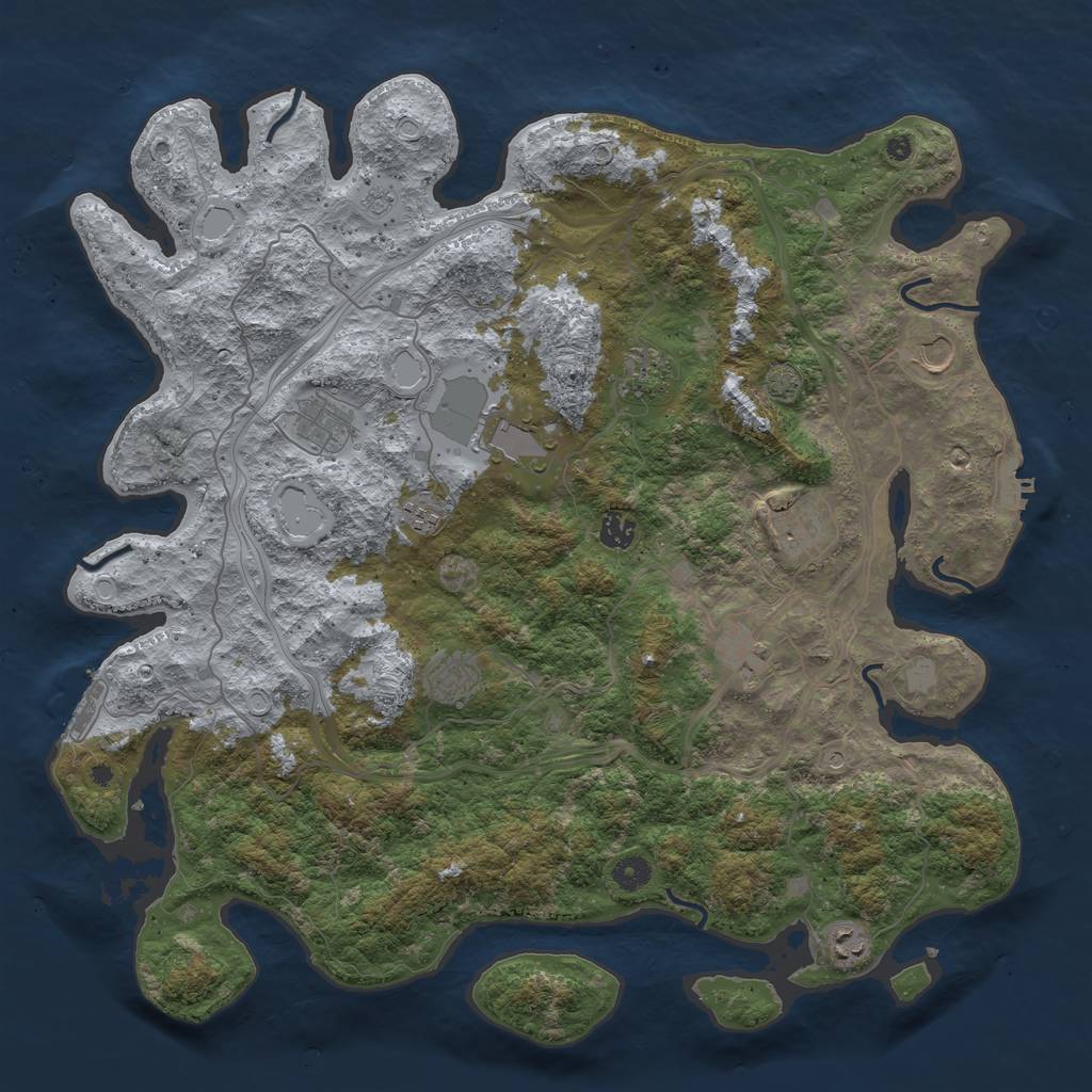 Rust Map: Procedural Map, Size: 4500, Seed: 114810514, 18 Monuments