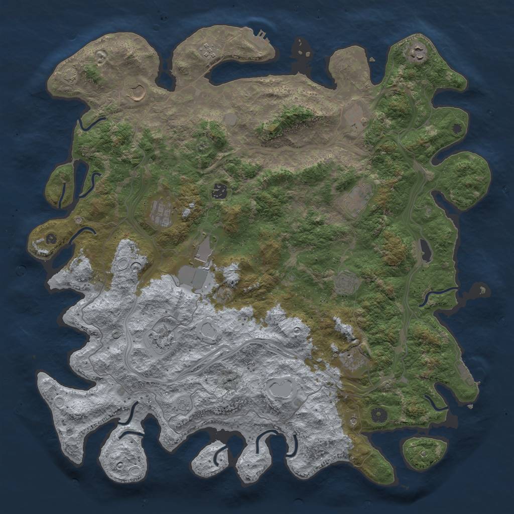 Rust Map: Procedural Map, Size: 4800, Seed: 1449463026, 19 Monuments