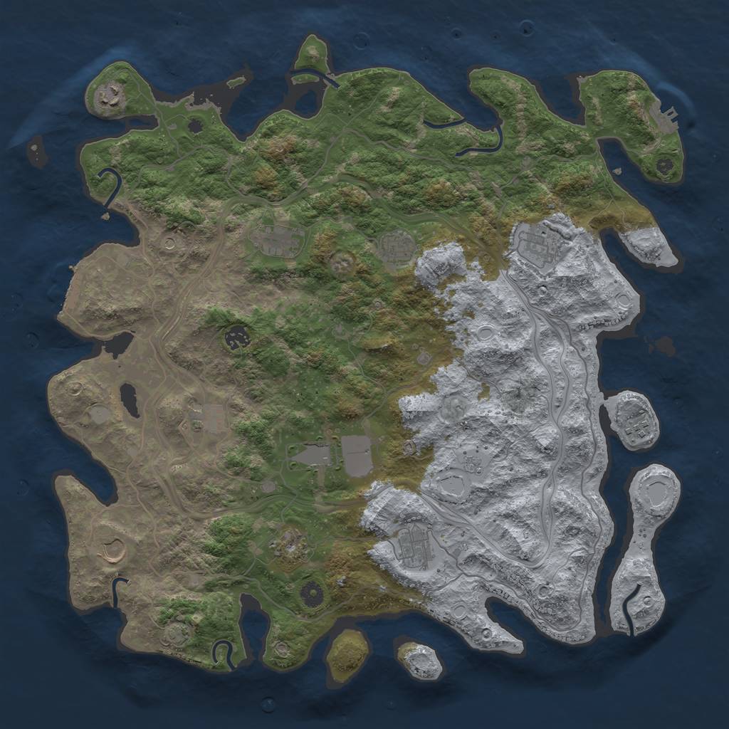 Rust Map: Procedural Map, Size: 4500, Seed: 329202501, 19 Monuments