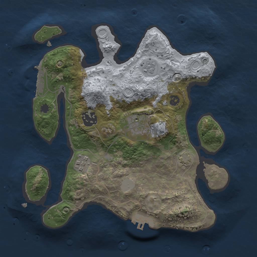 Rust Map: Procedural Map, Size: 2500, Seed: 1672160038, 10 Monuments