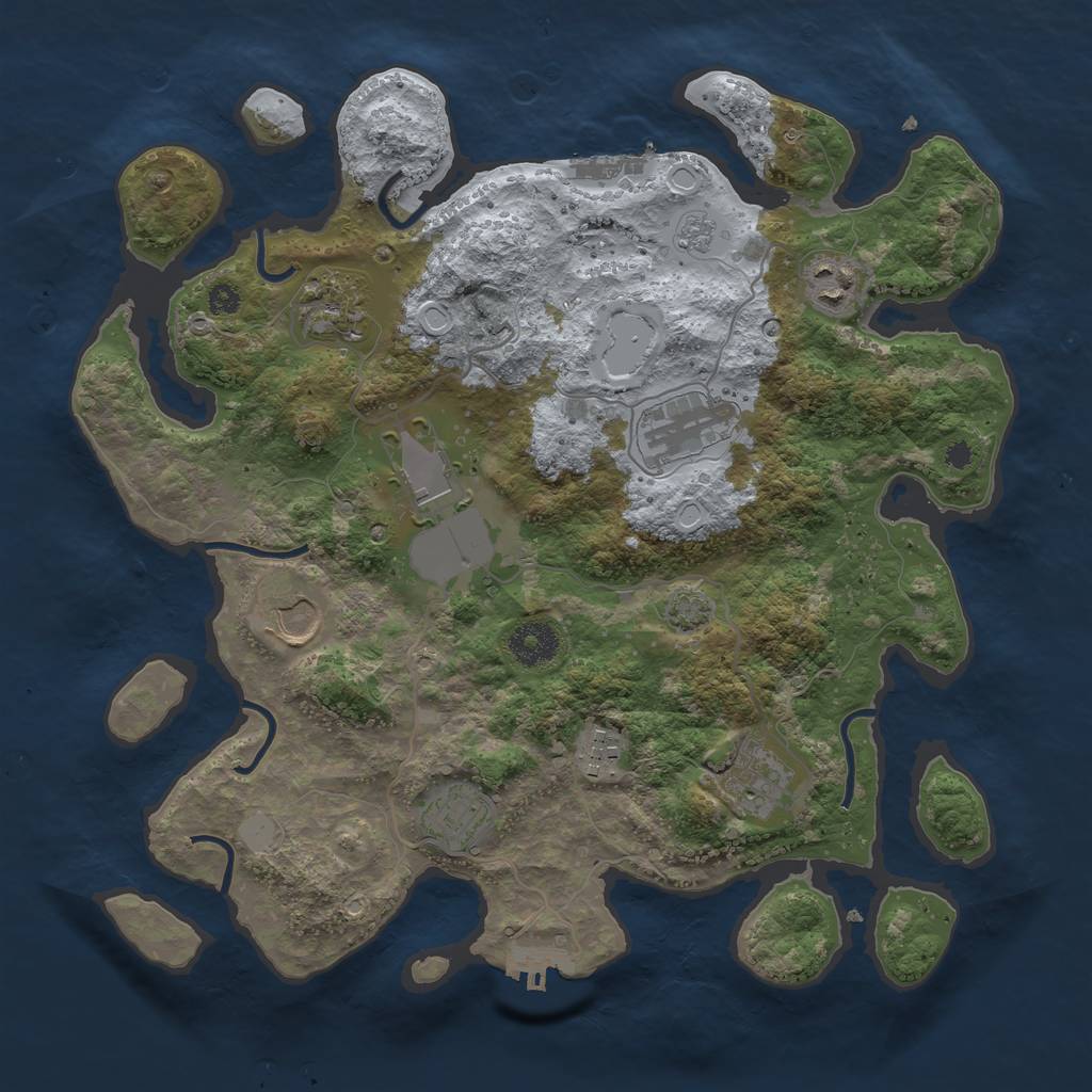 Rust Map: Procedural Map, Size: 3500, Seed: 89665313, 15 Monuments