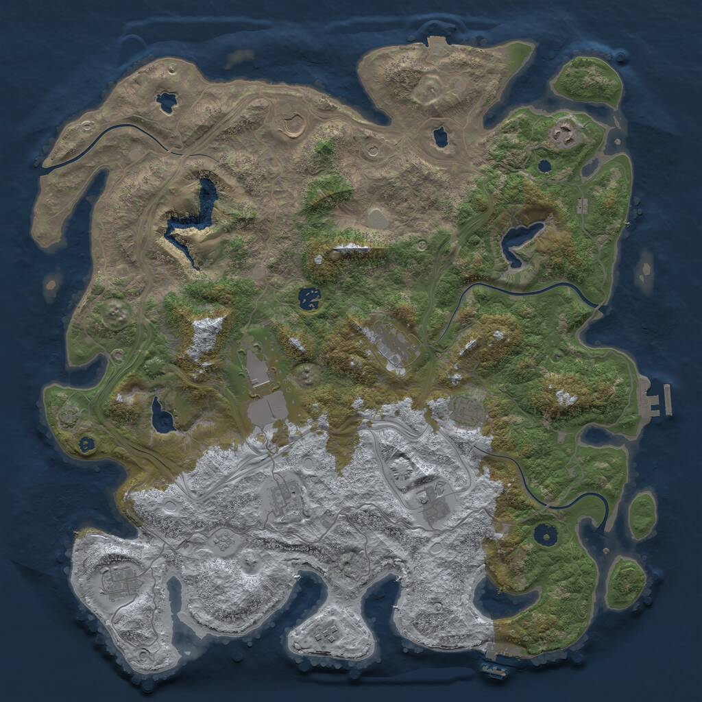 Rust Map: Procedural Map, Size: 4500, Seed: 653951968, 16 Monuments