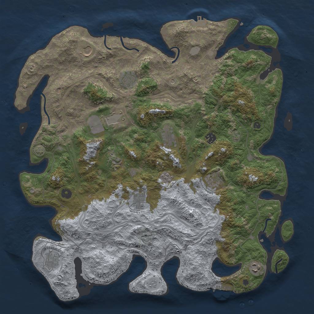 Rust Map: Procedural Map, Size: 4500, Seed: 653951968, 19 Monuments