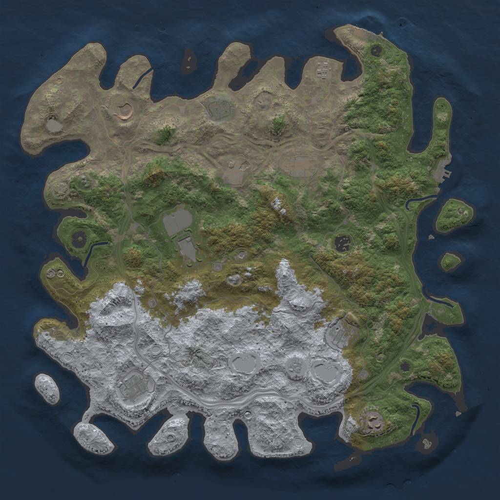 Rust Map: Procedural Map, Size: 4567, Seed: 2020202202, 18 Monuments