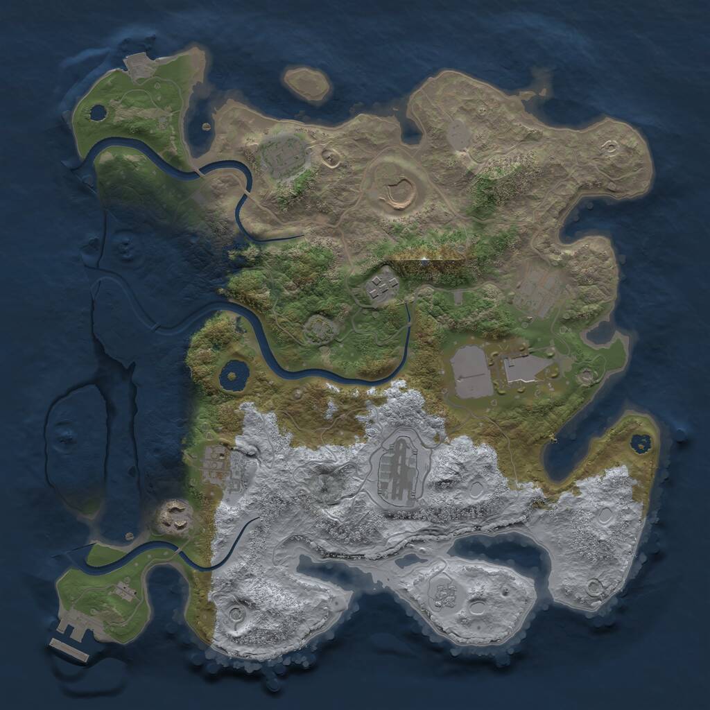 Rust Map: Procedural Map, Size: 3500, Seed: 559956327, 13 Monuments