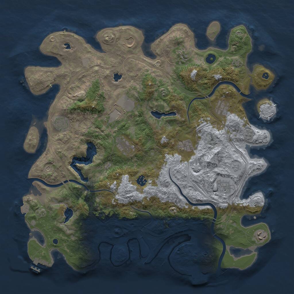 Rust Map: Procedural Map, Size: 4500, Seed: 531711159, 17 Monuments