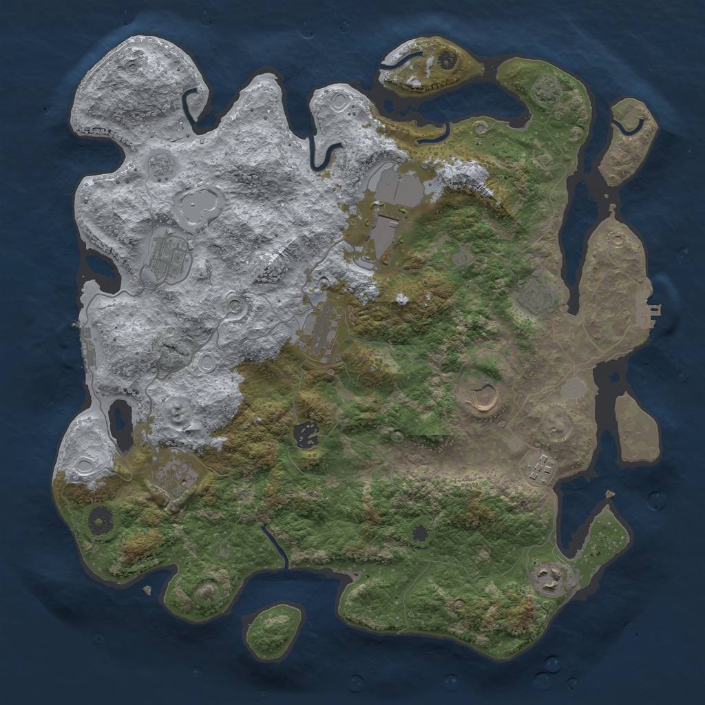 Rust Map: Procedural Map, Size: 3900, Seed: 7157664, 17 Monuments