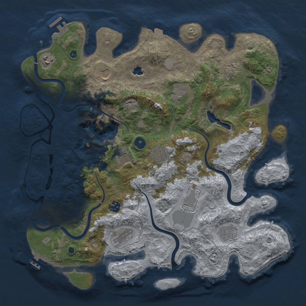 Rust Map: Procedural Map, Size: 4100, Seed: 39509760, 17 Monuments