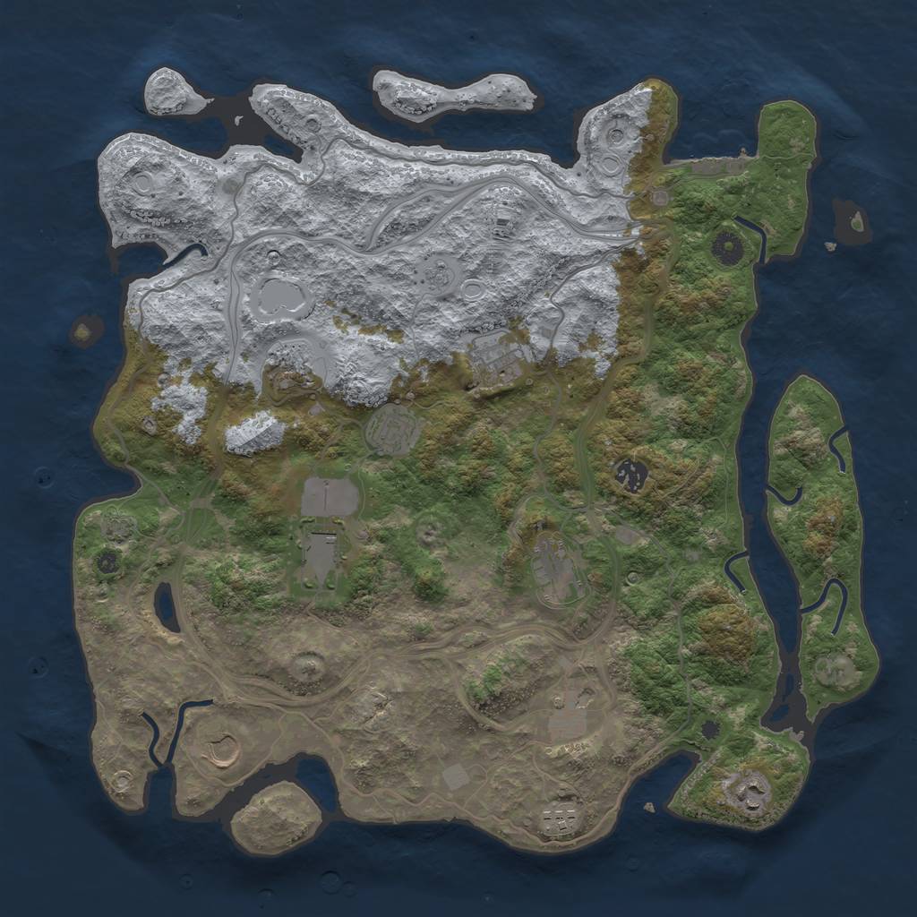 Rust Map: Procedural Map, Size: 4250, Seed: 2604864, 17 Monuments