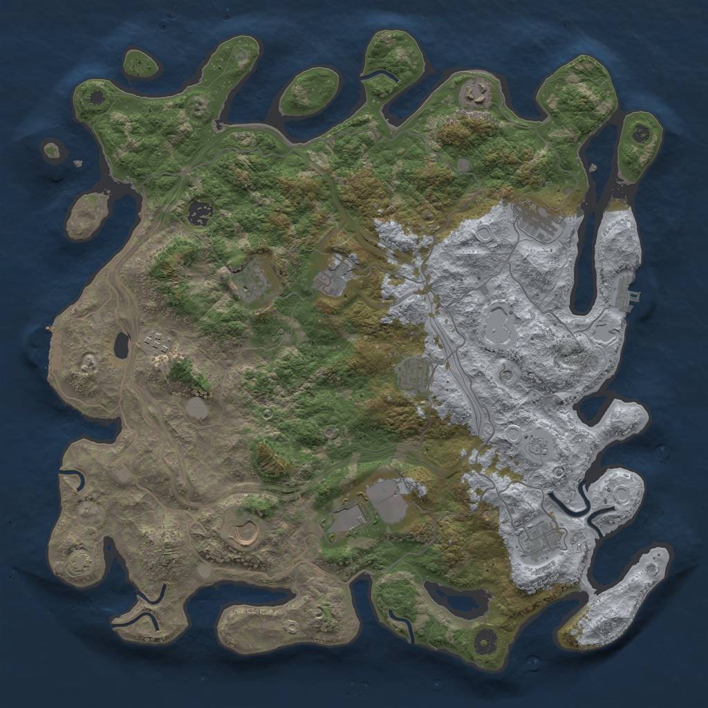 Rust Map: Procedural Map, Size: 4250, Seed: 987387132, 18 Monuments