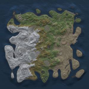 Thumbnail Rust Map: Procedural Map, Size: 4000, Seed: 1313686775, 18 Monuments