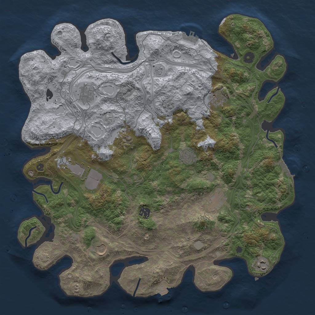 Rust Map: Procedural Map, Size: 4250, Seed: 226475673, 18 Monuments