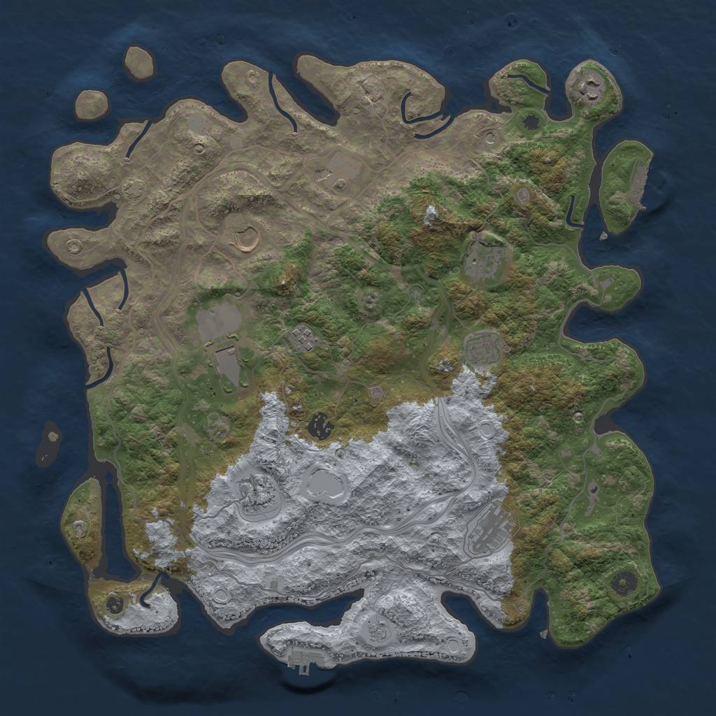 Rust Map: Procedural Map, Size: 4250, Seed: 17934746, 18 Monuments