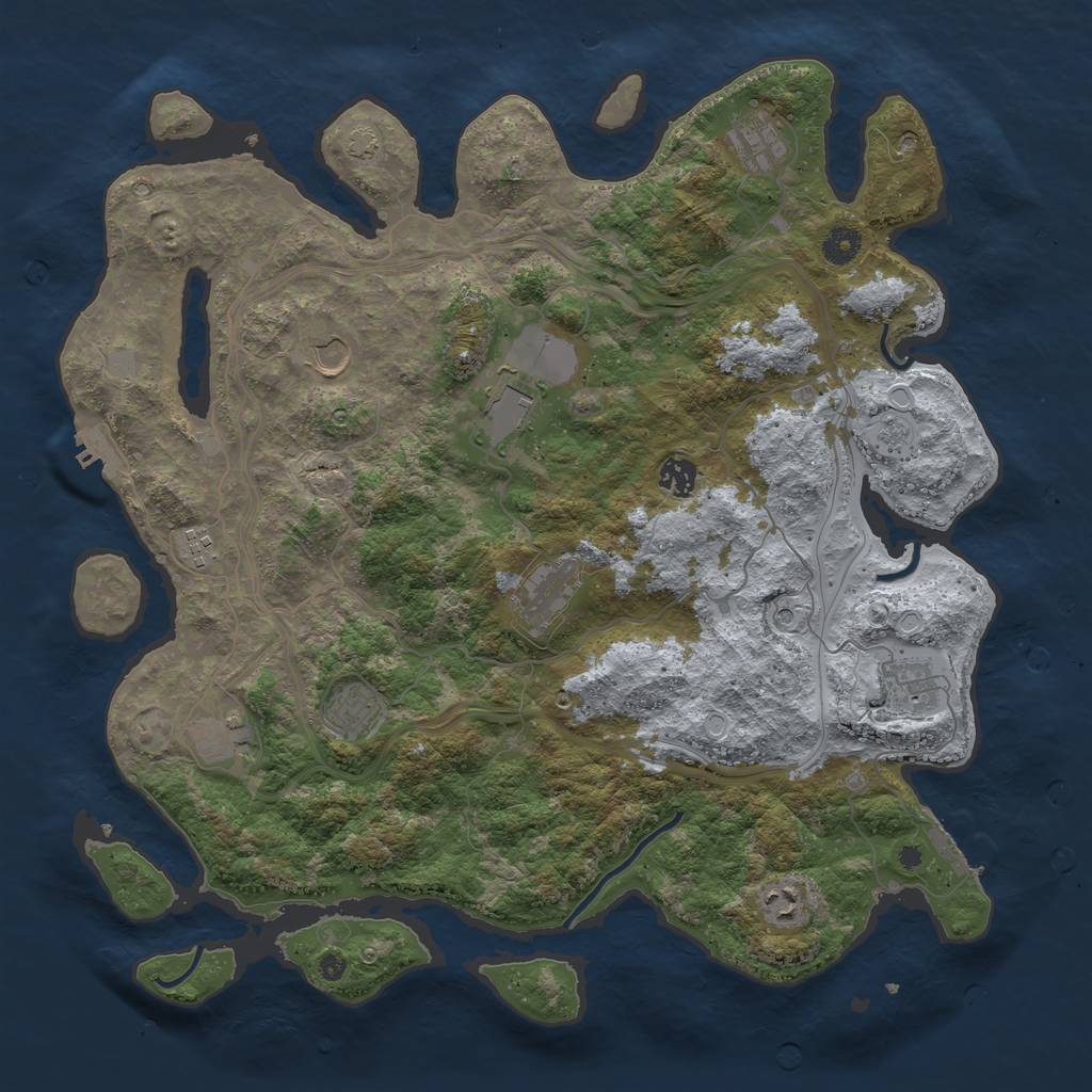 Rust Map: Procedural Map, Size: 4250, Seed: 1357992328, 18 Monuments