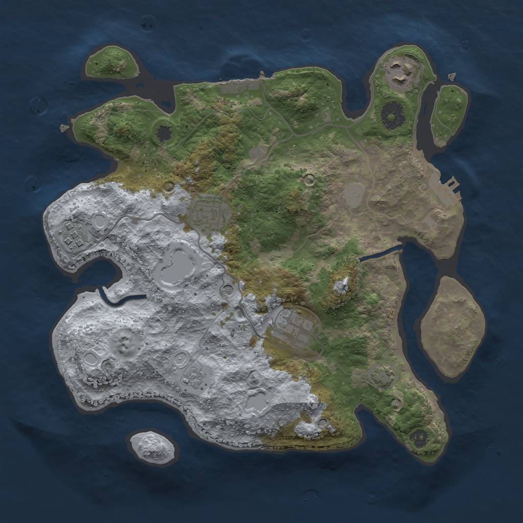 Rust Map: Procedural Map, Size: 3000, Seed: 824612380, 12 Monuments