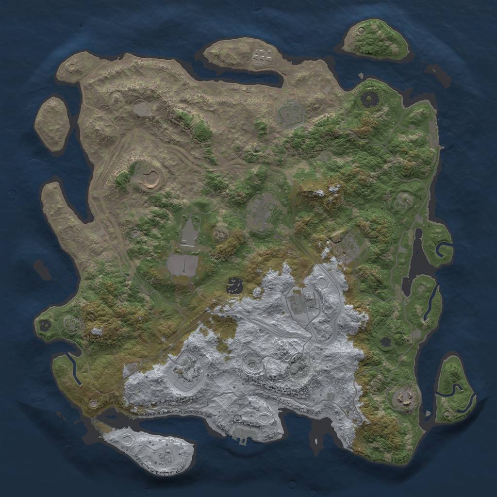 Rust Map: Procedural Map, Size: 4250, Seed: 4902961, 18 Monuments