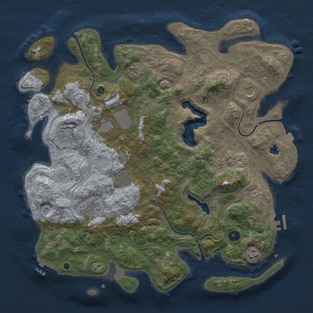 Rust Map: Procedural Map, Size: 4250, Seed: 5893312, 14 Monuments