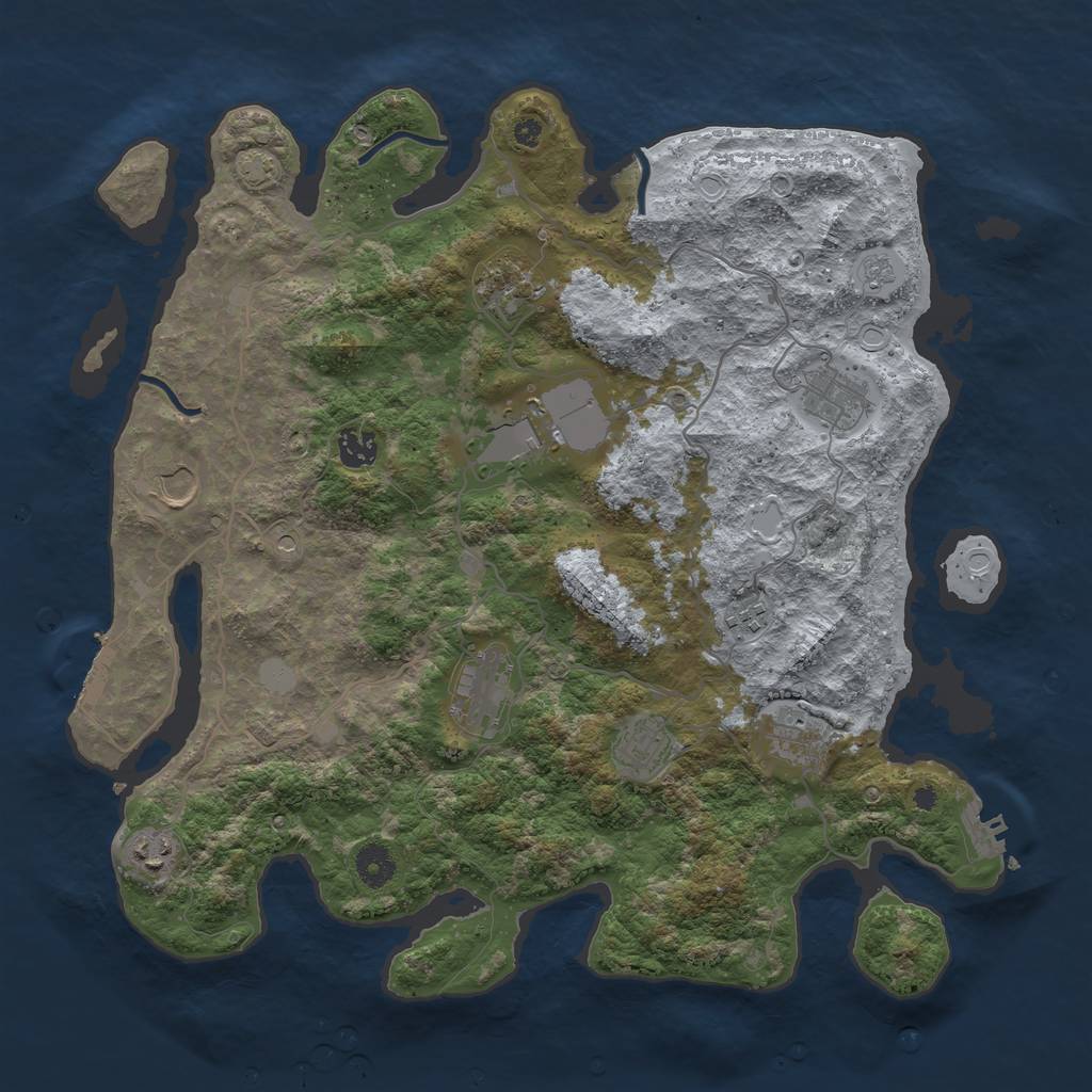 Rust Map: Procedural Map, Size: 4000, Seed: 13439, 18 Monuments