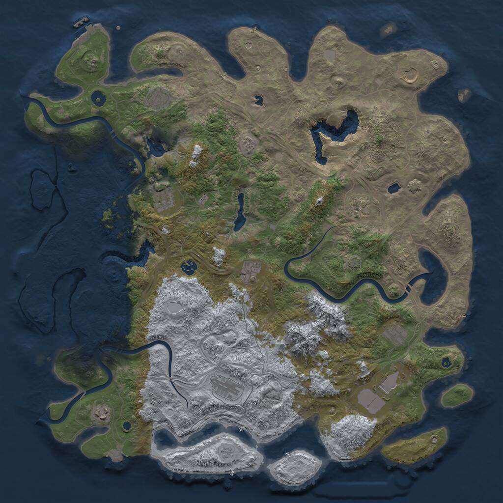 Rust Map: Procedural Map, Size: 5000, Seed: 277773126, 17 Monuments