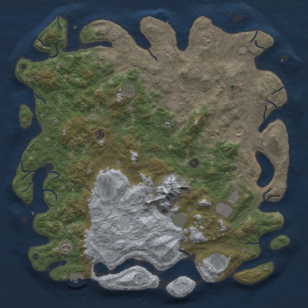 Rust Map: Procedural Map, Size: 5000, Seed: 277773126, 19 Monuments