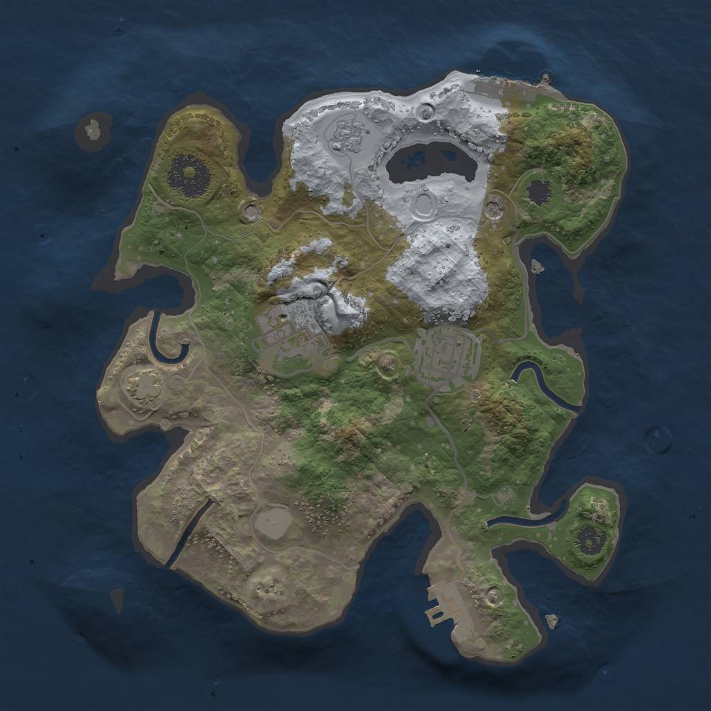 Rust Map: Procedural Map, Size: 2500, Seed: 1658956348, 10 Monuments