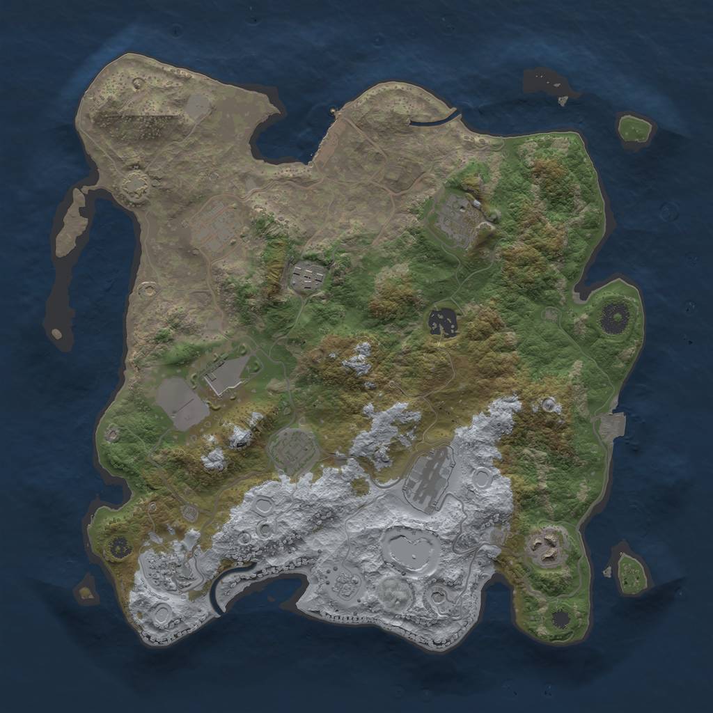 Rust Map: Procedural Map, Size: 3500, Seed: 1089571892, 16 Monuments