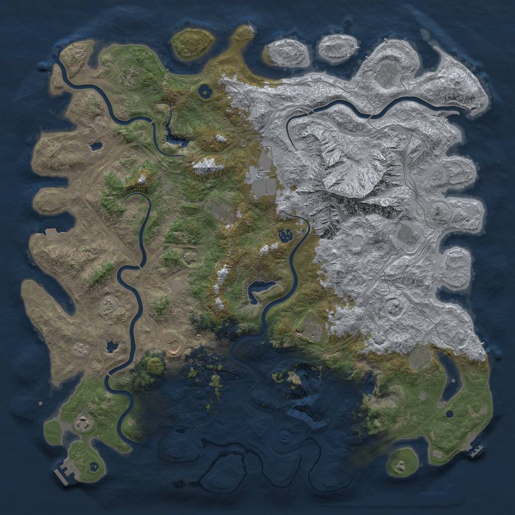 Rust Map: Procedural Map, Size: 5500, Seed: 6297284, 17 Monuments