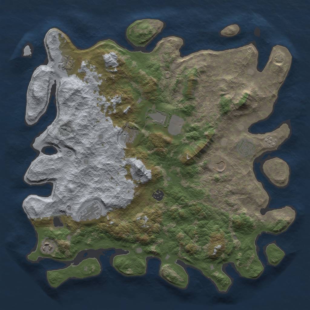 Rust Map: Barren, Size: 4250, Seed: 94573411, 13 Monuments