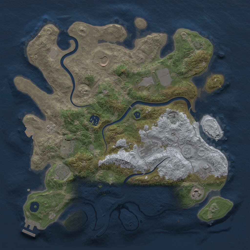 Rust Map: Procedural Map, Size: 3700, Seed: 286918, 14 Monuments