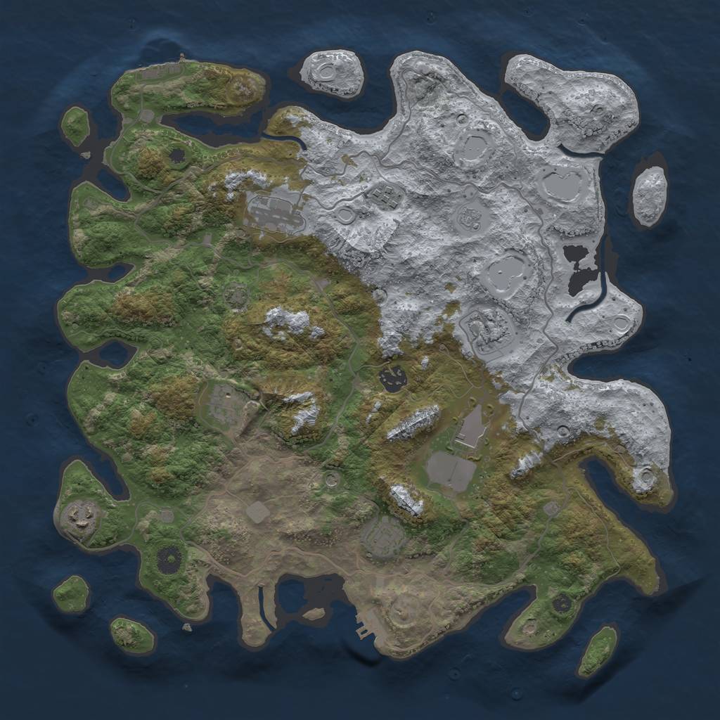 Rust Map: Procedural Map, Size: 4000, Seed: 2112797476, 16 Monuments