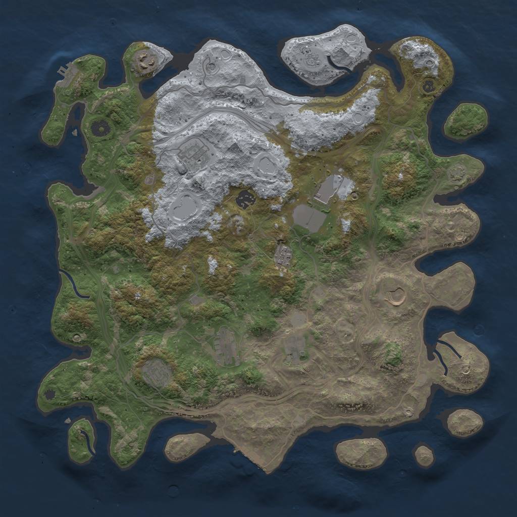 Rust Map: Procedural Map, Size: 4250, Seed: 106773616, 17 Monuments