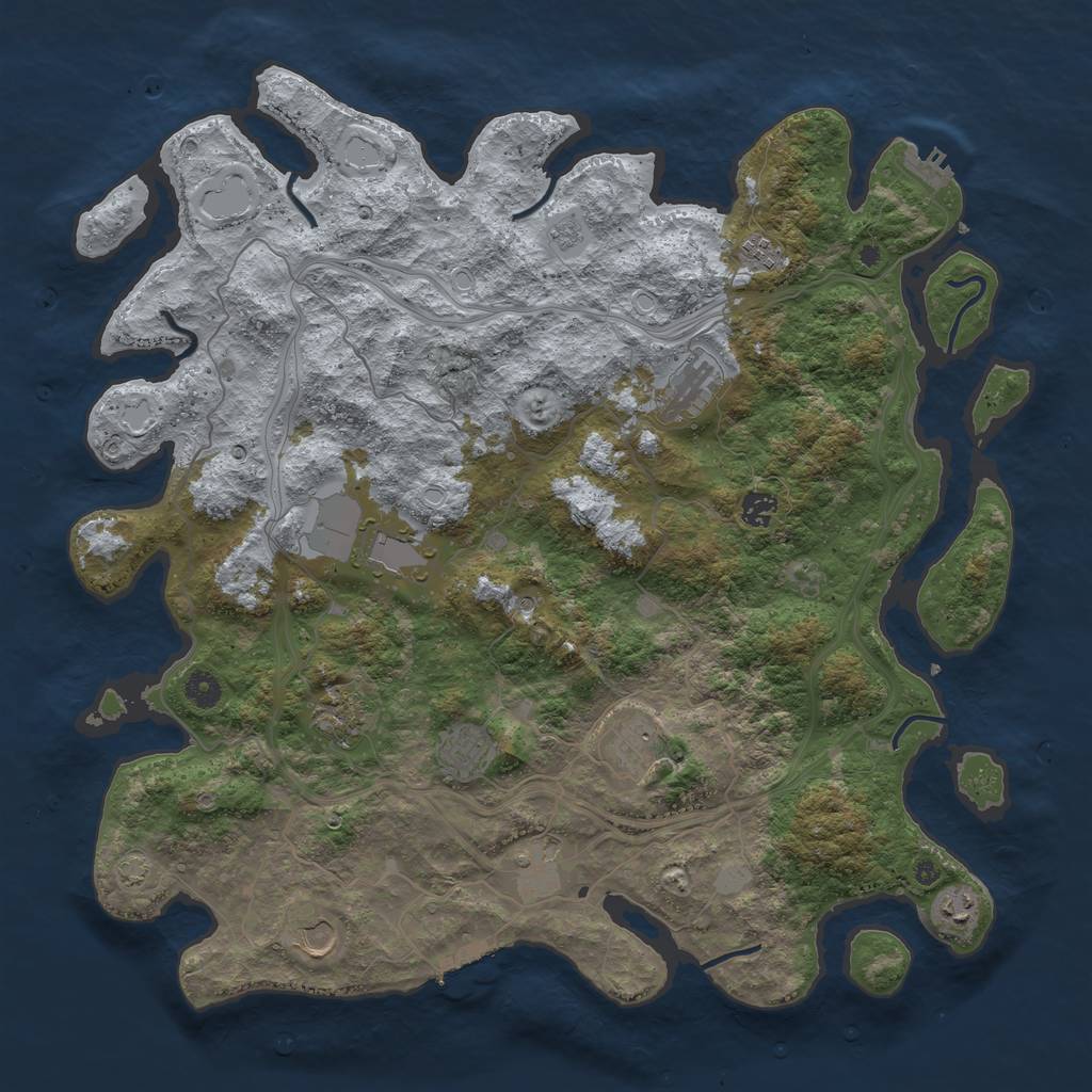 Rust Map: Procedural Map, Size: 4500, Seed: 1989419706, 18 Monuments