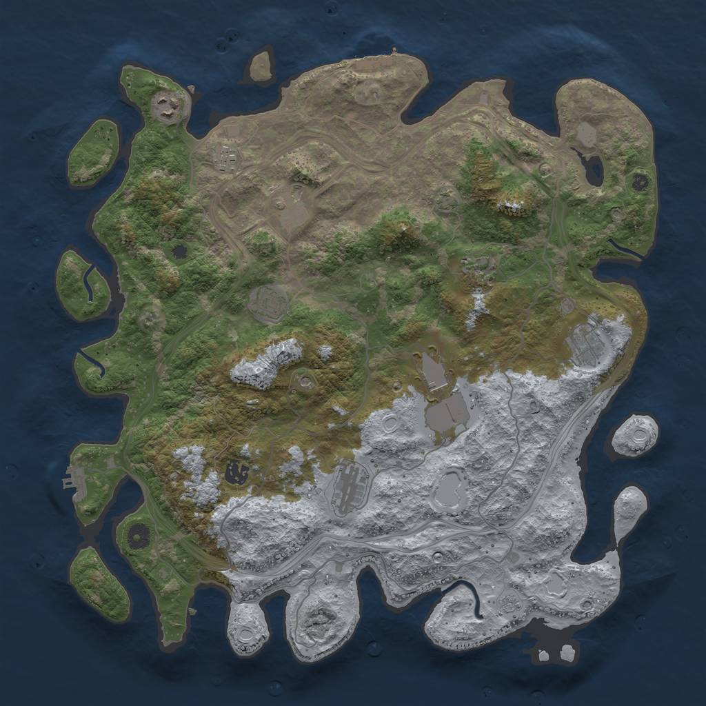 Rust Map: Procedural Map, Size: 4300, Seed: 25264728, 17 Monuments