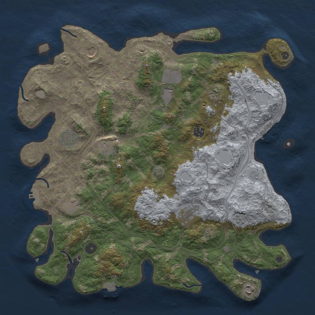 Rust Map: Procedural Map, Size: 4250, Seed: 226229054, 18 Monuments