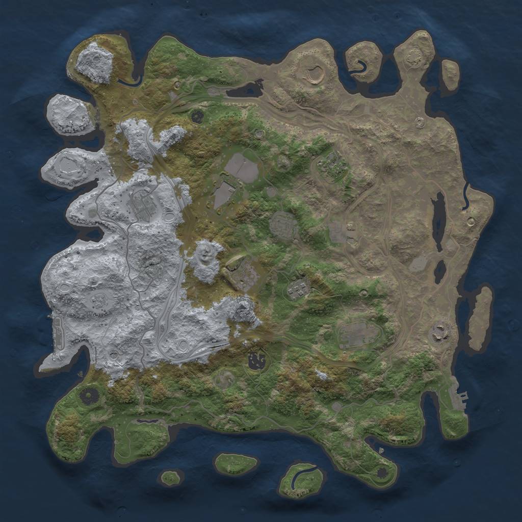 Rust Map: Procedural Map, Size: 4250, Seed: 915943590, 19 Monuments