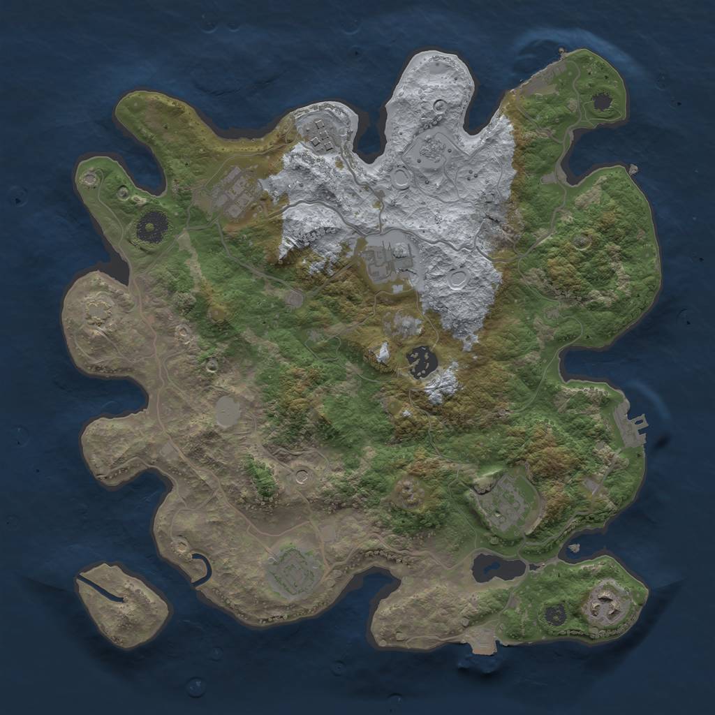 Rust Map: Procedural Map, Size: 3400, Seed: 15355377, 15 Monuments