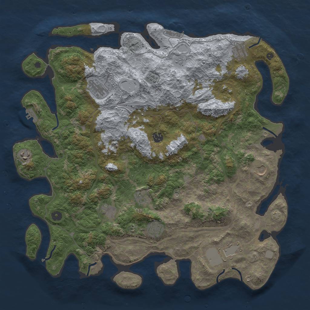 Rust Map: Procedural Map, Size: 4500, Seed: 1494537596, 18 Monuments