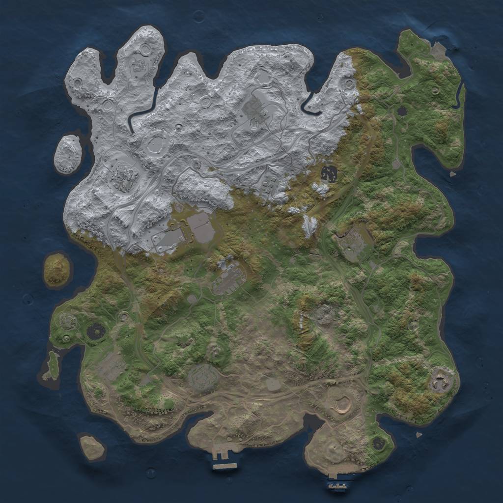 Rust Map: Procedural Map, Size: 4300, Seed: 84635168, 19 Monuments