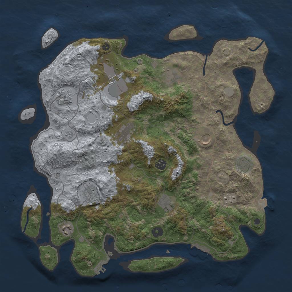 Rust Map: Procedural Map, Size: 4000, Seed: 277705913, 19 Monuments