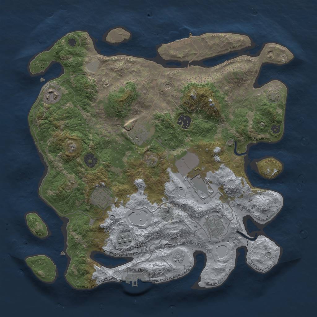 Rust Map: Procedural Map, Size: 3500, Seed: 1848549898, 15 Monuments