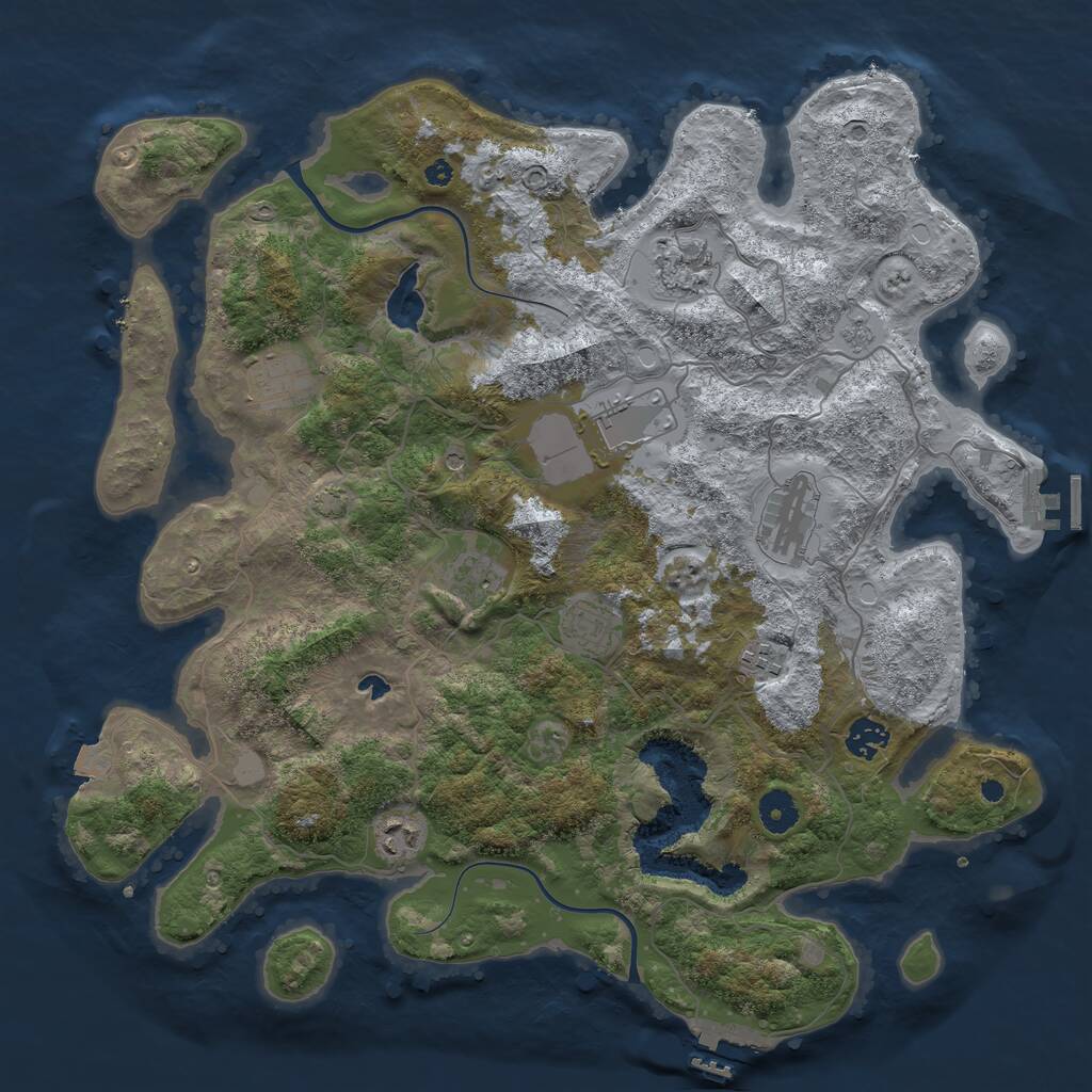 Rust Map: Procedural Map, Size: 4000, Seed: 20230602, 15 Monuments