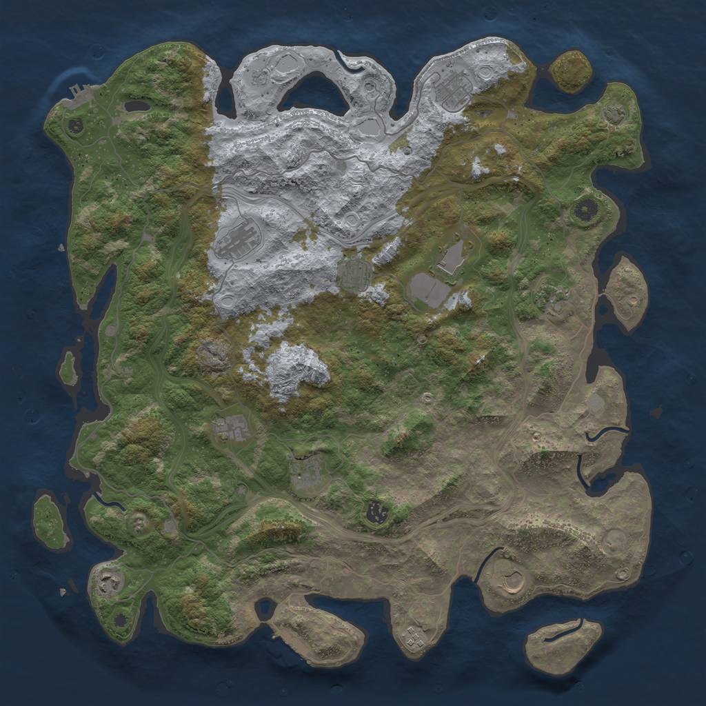 Rust Map: Procedural Map, Size: 4750, Seed: 399544860, 19 Monuments