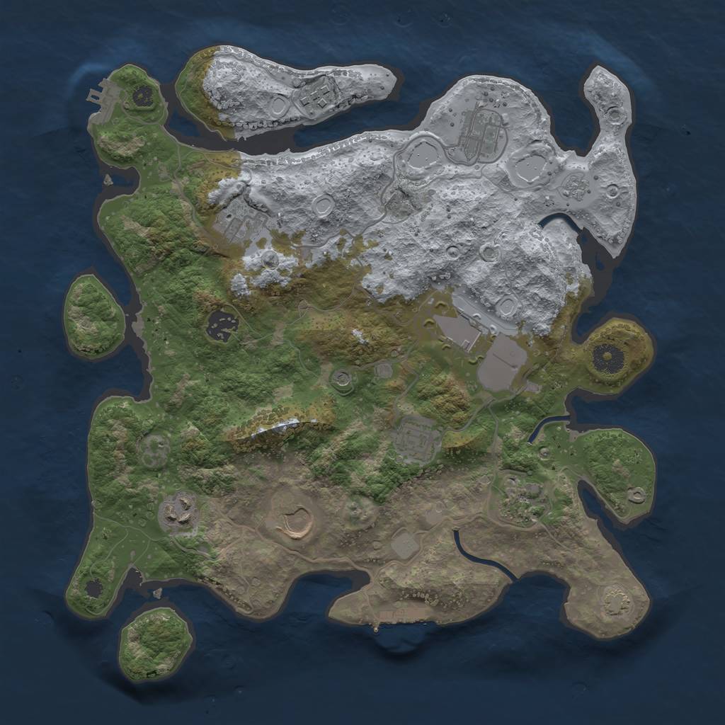 Rust Map: Procedural Map, Size: 3500, Seed: 1127, 17 Monuments