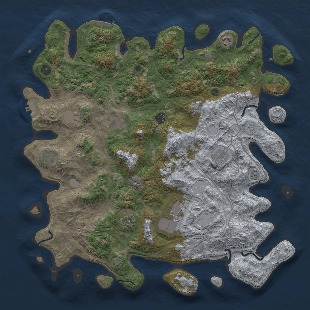 Rust Map: Procedural Map, Size: 4500, Seed: 1528959702, 17 Monuments